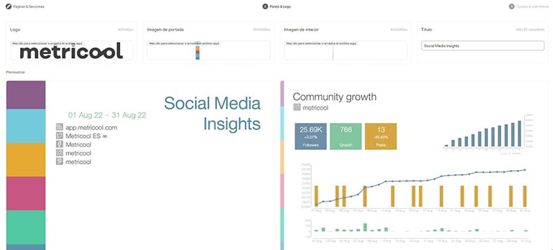 Diseño por defecto de Metricool