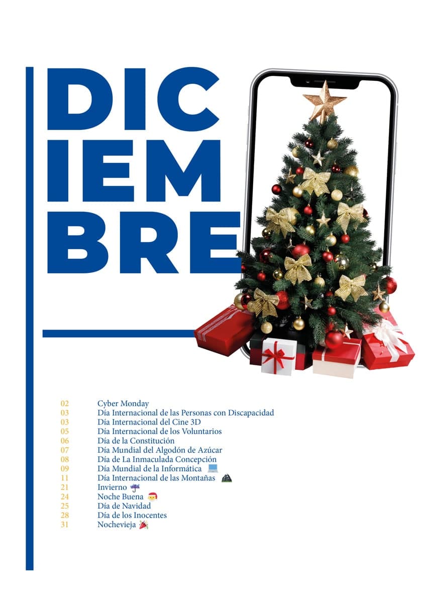 Calendario Community Manager Diciembre 2024