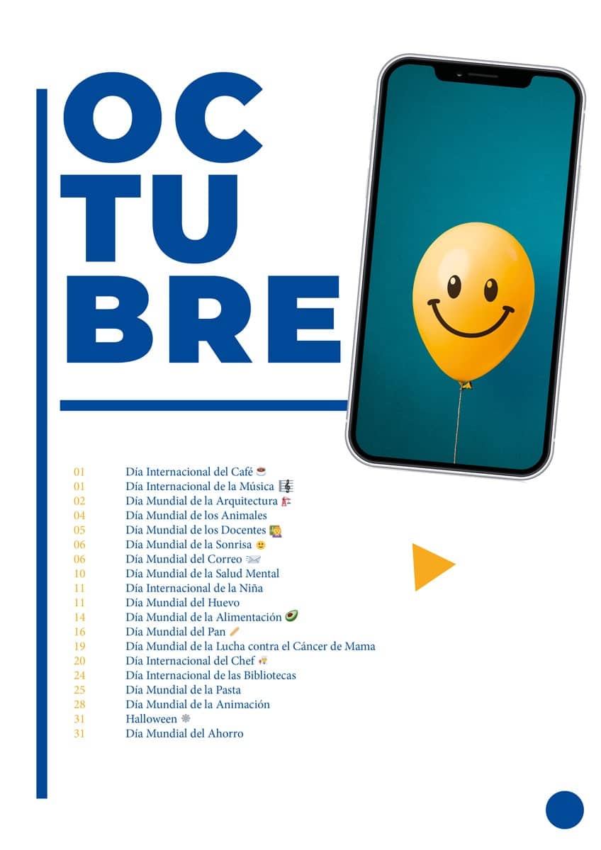 Calendario Community Manager Octubre 2024
