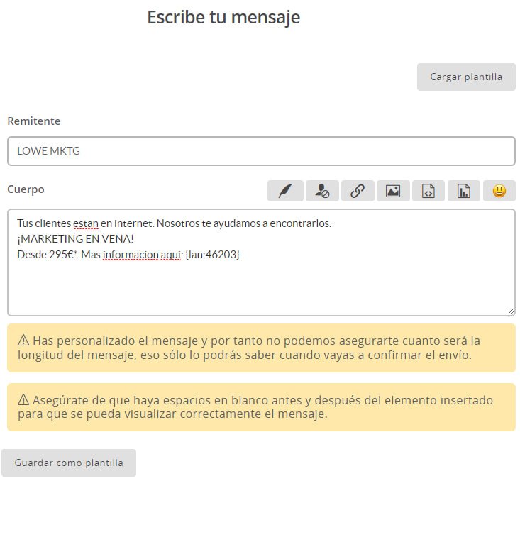 Crea una campaña de SMS marketing