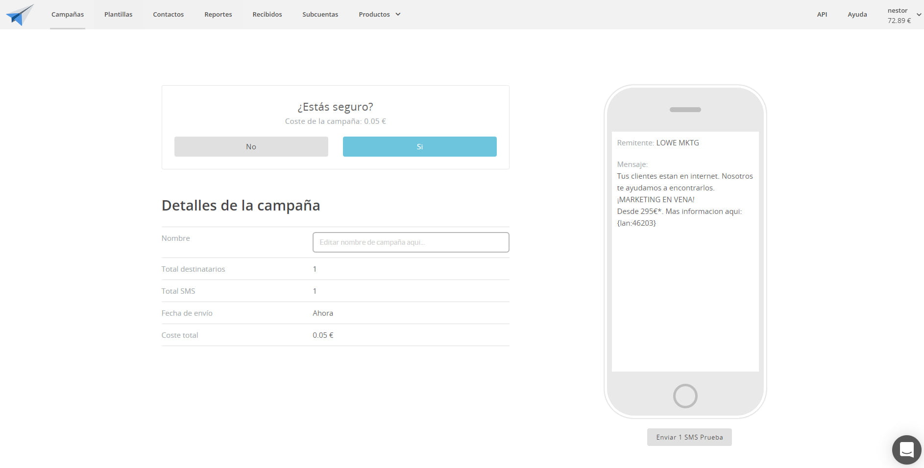 Crea una campaña de SMS marketing